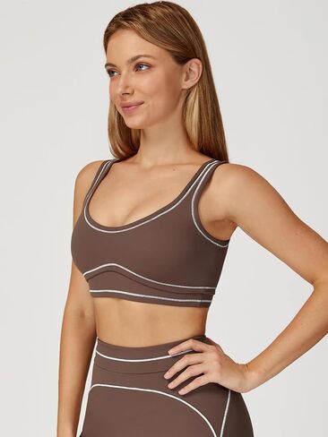 Women's 2 Piece Workout Sets Sports Bra High Waist Leggings Gym Yoga Outfits Contrast Trim Activewear in Saudi Arabia