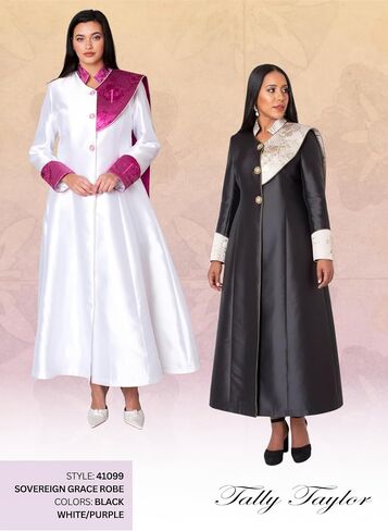 Tally Taylor Jacquard Panel Clergy Robe for Women - Pastor or Minister Church Wear, Preacher for Service - 41099 in Saudi Arabia