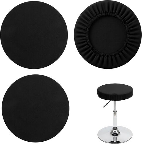 3Pcs Bar Stool Covers, Black Stool Covers Round High Elastic for Home, Hotel, Kitchen in Saudi Arabia