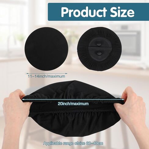 3Pcs Bar Stool Covers, Black Stool Covers Round High Elastic for Home, Hotel, Kitchen in Saudi Arabia