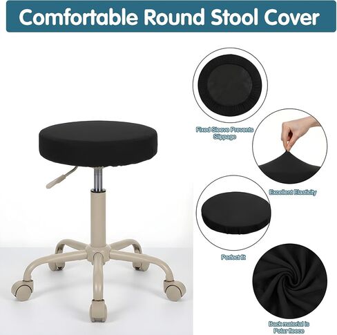 3Pcs Bar Stool Covers, Black Stool Covers Round High Elastic for Home, Hotel, Kitchen in Saudi Arabia