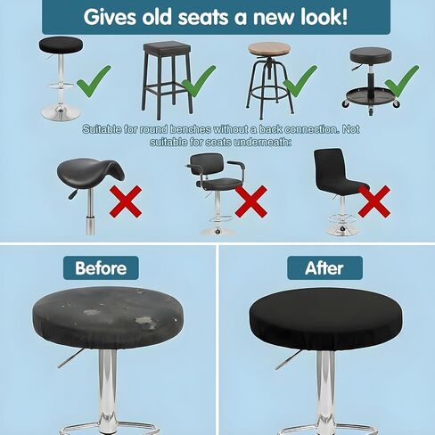 3Pcs Bar Stool Covers, Black Stool Covers Round High Elastic for Home, Hotel, Kitchen in Saudi Arabia