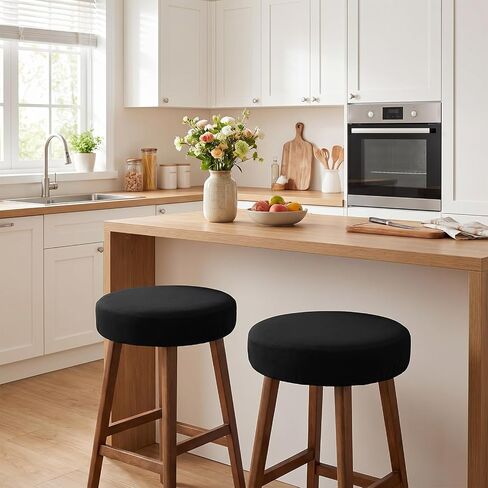 3Pcs Bar Stool Covers, Black Stool Covers Round High Elastic for Home, Hotel, Kitchen in Saudi Arabia