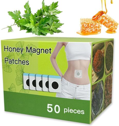 50Pcs/Box Mugwort Patch, Natural Wormwood Sticker, Moxa Hot Moxibustion Navel Wormwood Sticker, Wormwood Belly Patch Magnet for Women and Men with Individual Package in Saudi Arabia