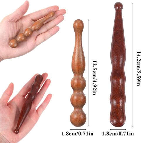Wooden Acupuncture Pen, Shimmeroo 2Pcs Acupressure Tools Acupoint Massage Pen Traditional Pressure Point Tool for Relaxing Body Hand Foot in Kuwait