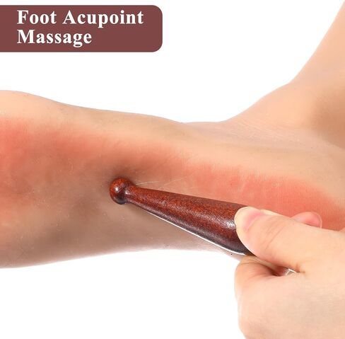 Wooden Acupuncture Pen, Shimmeroo 2Pcs Acupressure Tools Acupoint Massage Pen Traditional Pressure Point Tool for Relaxing Body Hand Foot in Kuwait