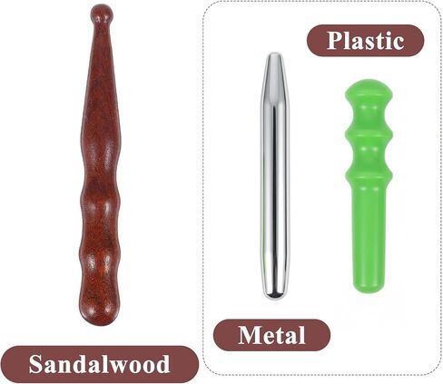 Wooden Acupuncture Pen, Shimmeroo 2Pcs Acupressure Tools Acupoint Massage Pen Traditional Pressure Point Tool for Relaxing Body Hand Foot in Kuwait