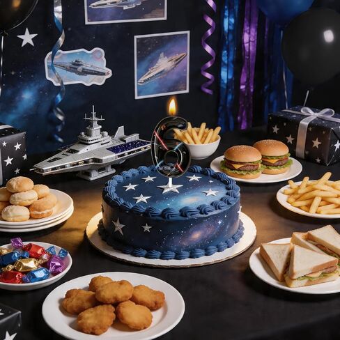 Space Birthday Candles, Space Themed Birthday Party Decorations, Birthday Number Candles for Cake Topper and Party Supplies, Options for Numbers 0–100 Available (Black, Number 6) in Kuwait