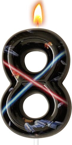 Space Birthday Candles, Space Themed Birthday Party Decorations, Birthday Number Candles for Cake Topper and Party Supplies, Options for Numbers 0–100 Available (Black, Number 6) in Kuwait