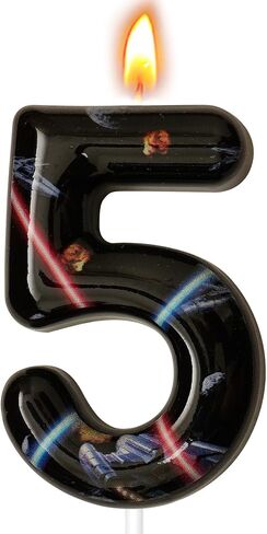 Space Birthday Candles, Space Themed Birthday Party Decorations, Birthday Number Candles for Cake Topper and Party Supplies, Options for Numbers 0–100 Available (Black, Number 6) in Kuwait