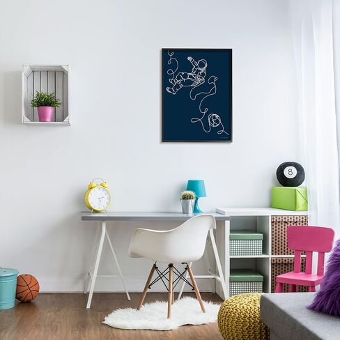 Stupell Industries Astronaut in Outer Space Over Earth Line Drawing in Kuwait