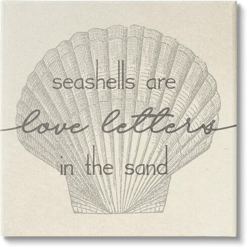 Stupell Industries Seashells are Love Letters Etched Beach Quote Drawing, Design by Daphne Polselli in Kuwait