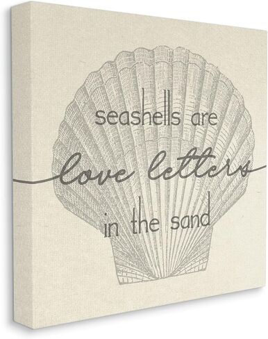 Stupell Industries Seashells are Love Letters Etched Beach Quote Drawing, Design by Daphne Polselli in Kuwait