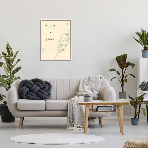 Stupell Industries Bloom In Grace Minimalistic Plant Blossom Line Drawing, Design by Lil' Rue in Kuwait