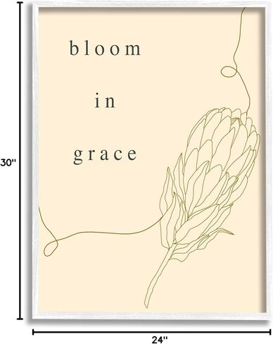 Stupell Industries Bloom In Grace Minimalistic Plant Blossom Line Drawing, Design by Lil' Rue in Kuwait