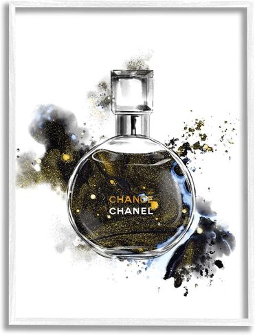 Stupell Industries Glam Cosmetic Bottle Black Gold Watercolor Perfume Bottle in Kuwait