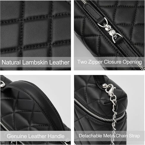 DORIS&JACKY Small Quilted Top Handle Box Purse, Mini Lambskin Crossbody Clutch Bag With Removable Chain Shoulder Strap in Kuwait