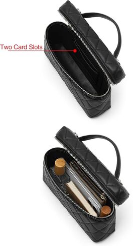 DORIS&JACKY Small Quilted Top Handle Box Purse, Mini Lambskin Crossbody Clutch Bag With Removable Chain Shoulder Strap in Kuwait