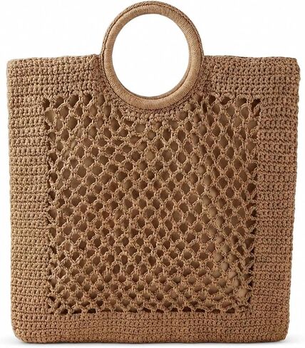 Eiyye Crochet Tote Bag for Women Boho Handbag with Round Handle Lightweight Summer Beach Purse for Vacation Travel and Daily Use in Kuwait
