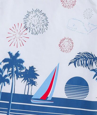 قميص كابانا قصير الأكمام للأولاد من Vineyard Vines للأولاد في الرابع من يوليو in Kuwait