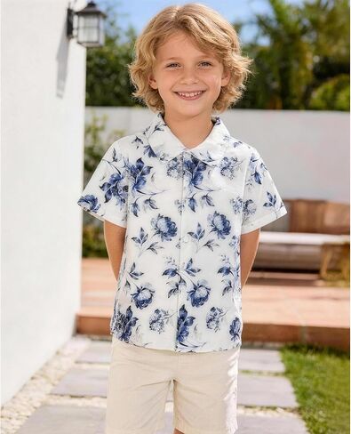 Kids Hawaiian Shirts Quick Dry, Retro Tropical Floral Button-Down Shirts for Boys & Girls Beach Vacation in Saudi Arabia