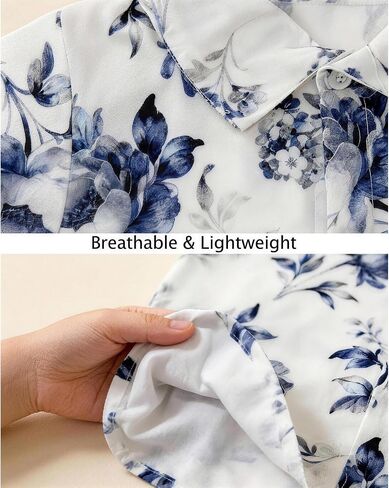 Kids Hawaiian Shirts Quick Dry, Retro Tropical Floral Button-Down Shirts for Boys & Girls Beach Vacation in Saudi Arabia