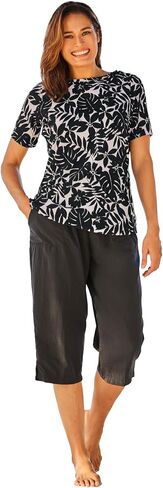 Women's Plus Size Cross-Back Swim Tee in Kuwait