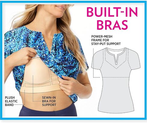 Women's Plus Size Cross-Back Swim Tee in Kuwait