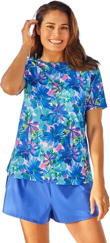 Women's Plus Size Cross-Back Swim Tee in Kuwait
