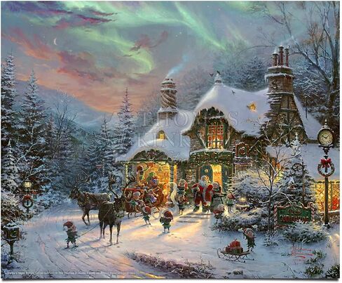 Thomas Kinkade Santa's Night Before Christmas - 11" x 14" Art Print in Saudi Arabia