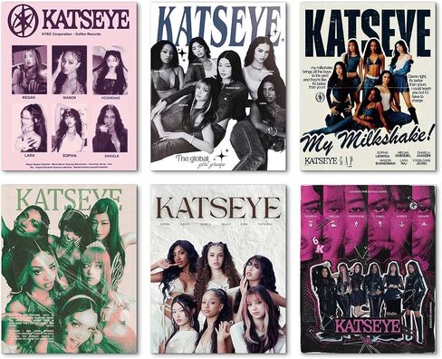 TUOCYERD Katseye Merch Poster Set of 6 Katseye Birthday Decorations for Room Aesthetic Music Wall Art for Teens Room Decor Gifts (8x10 Inch Unframed) in Saudi Arabia
