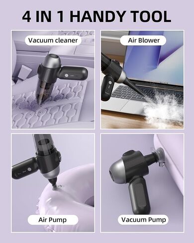 Mini Car Vacuum with 17000Pa High Power Suction,Portable Handheld Vacuum Blow & Suction,4 in 1 Cordless Small Vacuum Cleaner for Car,Home,Office,PC.Air Duster for Quick Cleaning of Small Areas in Kuwait