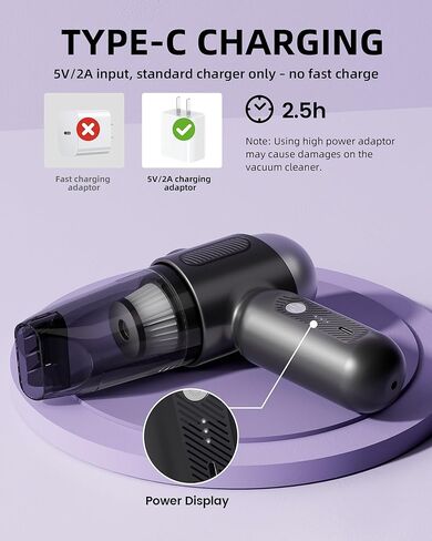 Mini Car Vacuum with 17000Pa High Power Suction,Portable Handheld Vacuum Blow & Suction,4 in 1 Cordless Small Vacuum Cleaner for Car,Home,Office,PC.Air Duster for Quick Cleaning of Small Areas in Kuwait
