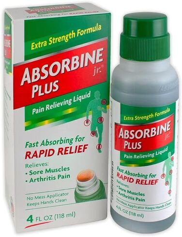 Absorbine Jr Plus Pain Relieving Liquid - New Extra Strength Formula - 4 fl oz in Saudi Arabia