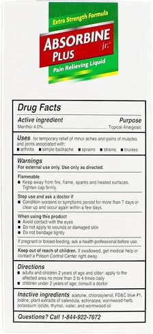 Absorbine Jr Plus Pain Relieving Liquid - New Extra Strength Formula - 4 fl oz in Saudi Arabia