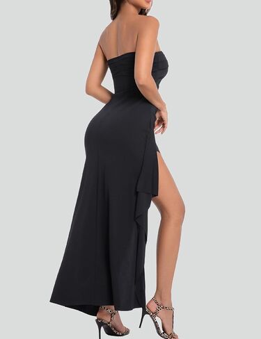 Women's Backless High Split Strapless Long Prom Formal Cocktail Dress for Women in Kuwait