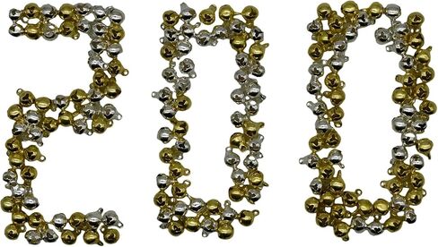 200 قطعة من أجراس عيد الميلاد الصغيرة الحلي الصغيرة 0.23 بوصة 6 مم سبيكة ذهبية فضية اللون DIY لنتائج الزفاف والحرف اليدوية والزينة in Kuwait