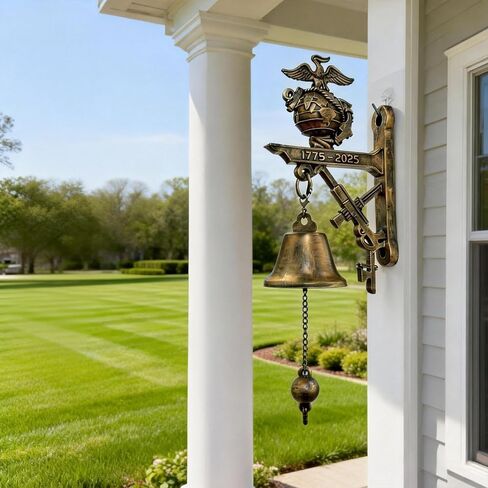 US Marine Corps 250th Anniversary Commemorative Doorbell - Decorative Hanging Bell Gift for Veterans, Perfect for Valentine's Day, Mother's Day & Father's Day in Saudi Arabia
