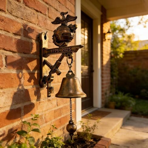 US Marine Corps 250th Anniversary Commemorative Doorbell - Decorative Hanging Bell Gift for Veterans, Perfect for Valentine's Day, Mother's Day & Father's Day in Saudi Arabia