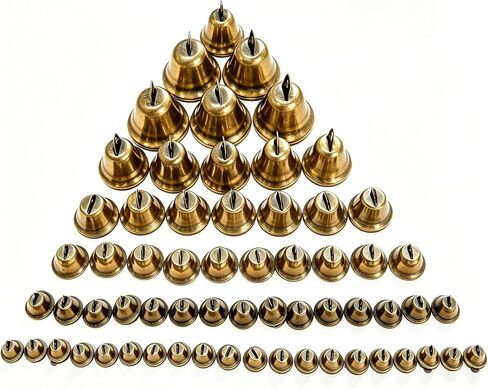 75 Pieces Mini Craft Bells, Vintage Brass Jingle Bells, Small Bells for Crafts Witch Bells for Christmas Wedding DIY Decoration in Saudi Arabia