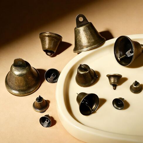 75 Pieces Mini Craft Bells, Vintage Brass Jingle Bells, Small Bells for Crafts Witch Bells for Christmas Wedding DIY Decoration in Saudi Arabia