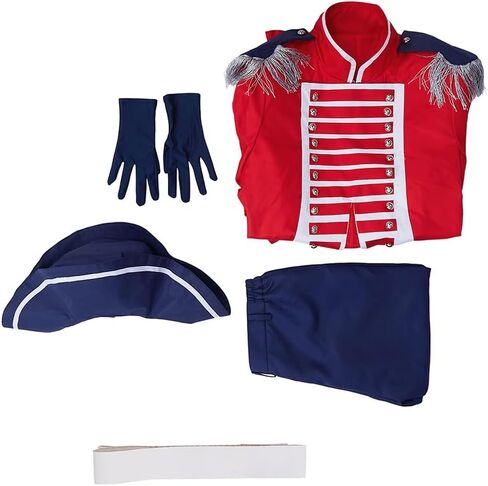 Men's British Redcoat Costume Historical War Outfit King George Colonial Pirate Jacket Set in Saudi Arabia