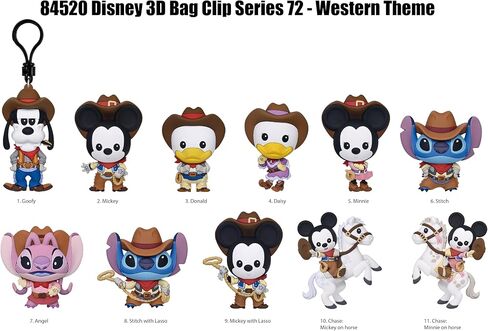 Disney Classic Western 3D Foam Bag Clip, Series 71 – Blind Bag (ONE Random Figure) Character Keychain/Backpack Accessory | Official Licensed Merchandise in Kuwait