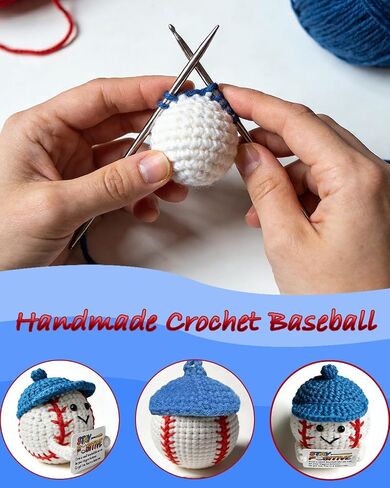 Raissily Positive Crochet Baseball, Handmade Emotional Inspirational Support Gift for Men Women Son Daughter Friends Teenage Boys Teammate Hat Baseball Easter Birthday Gifts in Saudi Arabia