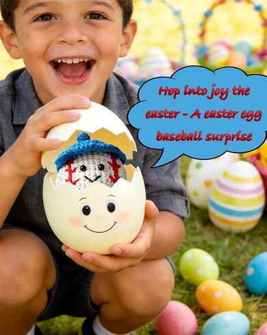 Raissily Positive Crochet Baseball, Handmade Emotional Inspirational Support Gift for Men Women Son Daughter Friends Teenage Boys Teammate Hat Baseball Easter Birthday Gifts in Saudi Arabia