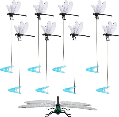 4pcs Artificial Dragonfly Hat Clip,3D Fake Dragonfly Clips Outdoor Simulation,Realistic Simulated Keychain Attach to Backpack Hat for Indoor Yard Garden Plant Decor in Saudi Arabia