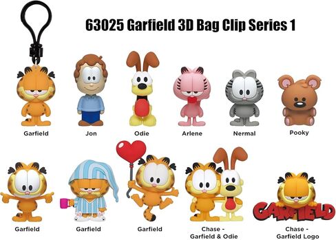 Garfield 3D Foam Bag Clip, Series 1 – Blind Bag (ONE Random Figure) – Viacom Character Keychain/Backpack Accessory | Official Licensed Merchandise in Saudi Arabia