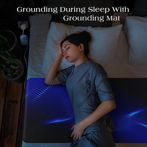 Grounding Mat for Improved Sleep, Reduced Anxiety, Pain, Inflammation, Headache Relief, Balance. Grounded Therapy Black (60.3 * 27.5inch) in Kuwait
