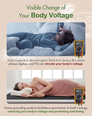 Grounding Mat for Improved Sleep, Reduced Anxiety, Pain, Inflammation, Headache Relief, Balance. Grounded Therapy Black (60.3 * 27.5inch) in Kuwait