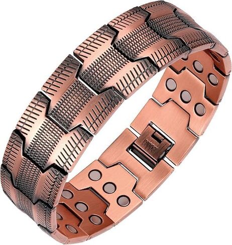 Men's Copper Bracelet,3X Strength 99.99% Pure Copper Magnetic Bracelets with Magnets,Adjustable Length in Saudi Arabia